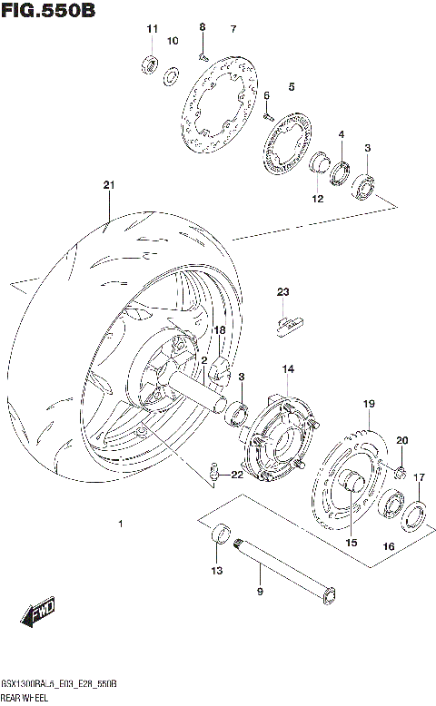 REAR WHEEL (GSX1300RAL5 E28)