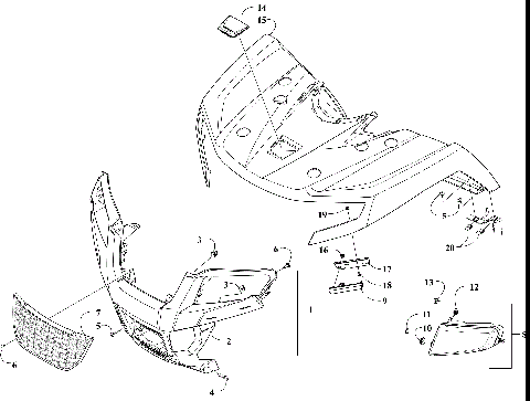 FRONT BODY PANEL AND HEADLIGHT ASSEMBLIES [303279]