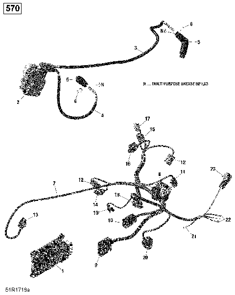 10- Engine Harness and Electronic Module - 570 EFI (Except Package XMR)