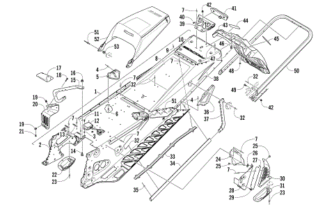 TUNNEL, REAR BUMPER, AND SNOWFLAP ASSEMBLY