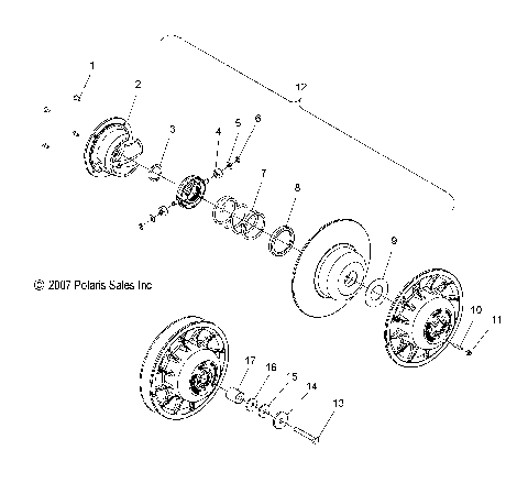 DRIVE TRAIN, CLUTCH, SECONDARY - S12MX6JSA/JEA (49SNOWDRIVENCLUTCH08600TRG)