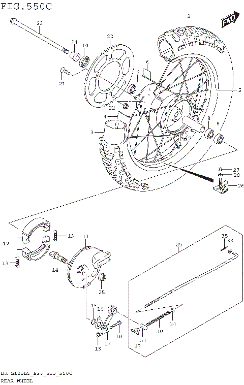 REAR WHEEL (DR-Z125LL5 E28)
