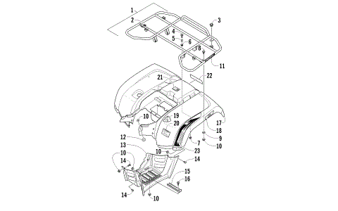 REAR RACK, BODY PANEL, AND FOOTWELL ASSEMBLIES