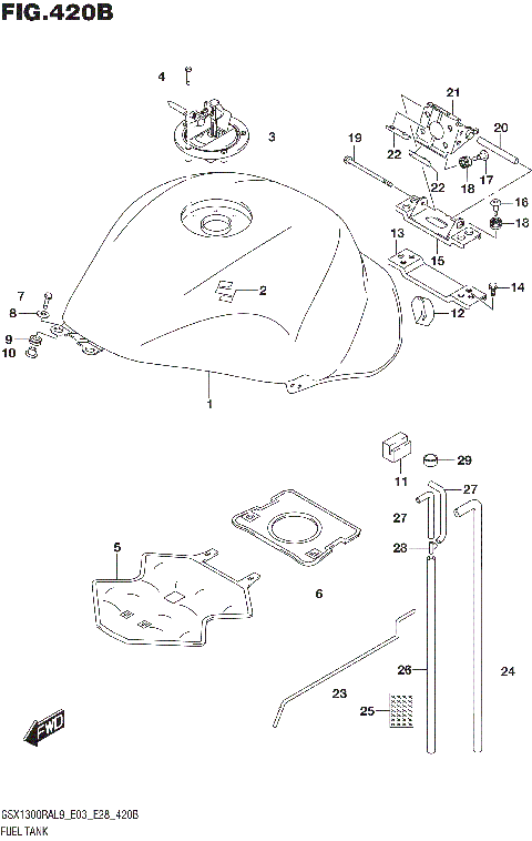FUEL TANK (GSX1300RAL9 E28)