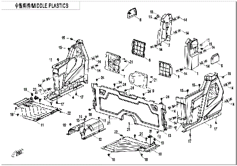MIDDLE PLASTICS (FOR NON SIDE DOORS)