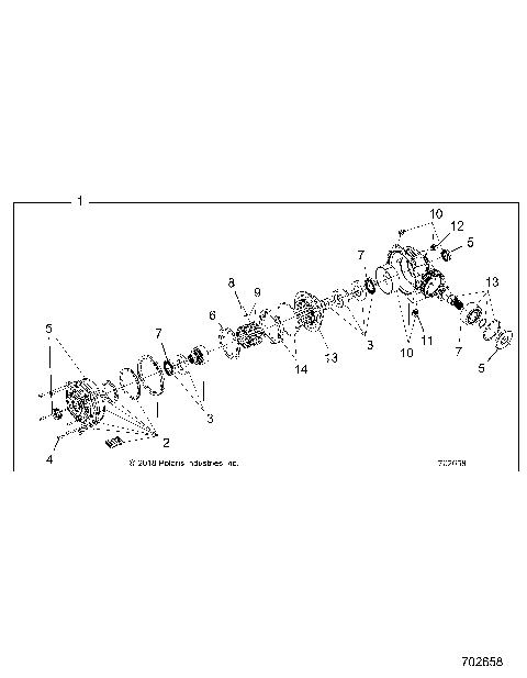 DRIVE TRAIN, FRONT GEARCASE INTERNALS - R21MAS57C1/C9/F1/F9/SF1/SF9/E1/E9 (702658)