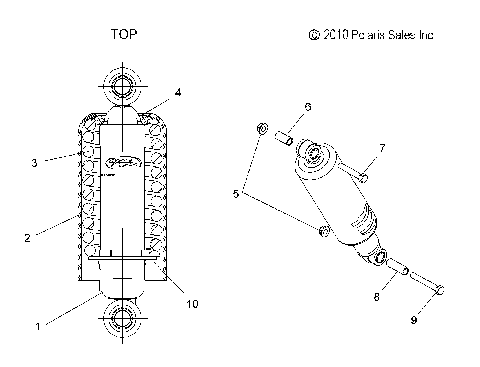 SUSPENSION, SHOCK, FRONT TRACK (7043715) - S12PT5BSL/BEL (49SNOWSHOCKFRONT7043715)