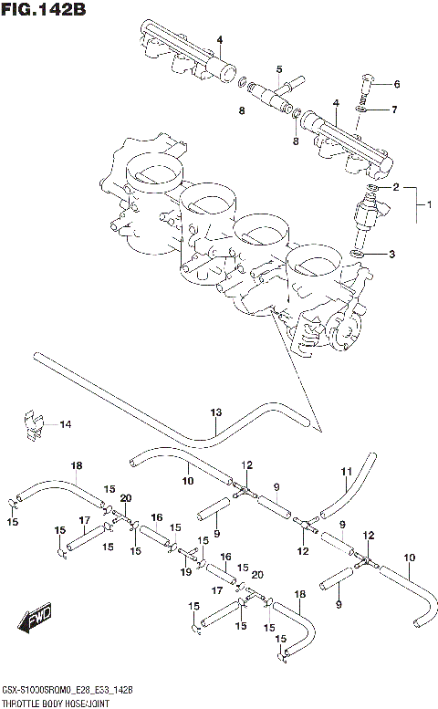 THROTTLE BODY HOSE/JOINT (E33)