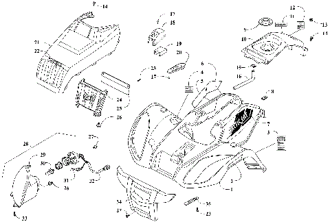 FRONT BODY PANEL AND HEADLIGHT ASSEMBLIES [301225]