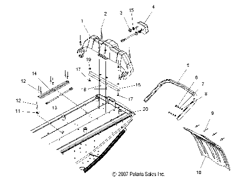 CHASSIS, REAR BUMPER, SNOWFLAP and TAILLIGHT (IQ)(IQ DRAGON) - S08PB6/PB7/PP6/PP7 ALL OPTIONS (49SNOWTAILLIGHT086008BALL)