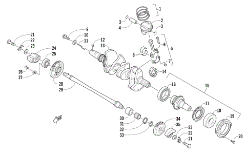 PISTON AND CRANKSHAFT ASSEMBLY