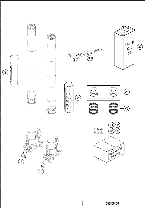 FRONT FORK DISASSEMBLED