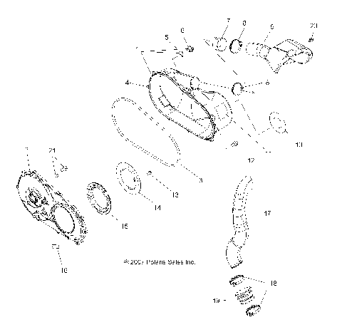 BODY, CLUTCH COVER and DUCTING - A08MN76AF/AL/AQ/AR/AS/AT/AX (49ATVCLUTCHCVR08SP800EFI)