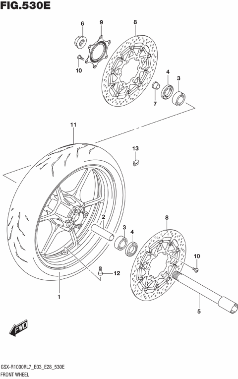 FRONT WHEEL (GSX-R1000RZL7 E28)