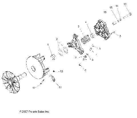 DRIVE TRAIN, PRIMARY CLUTCH - R09RB50AF (49RGRCLUTCHDRV08500EFI)