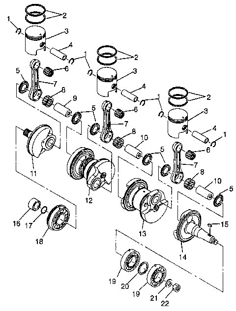 CRANKSHAFT & PISTON SL 780 B964087 and Intl. SL 780 I964087 (4935523552C002)