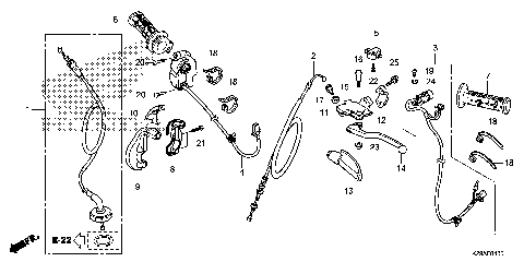 HANDLE LEVER@SWITCH@CABLE