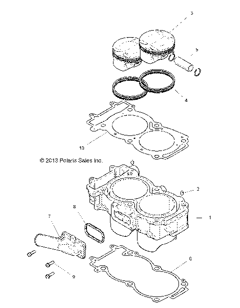 ENGINE, CYLINDER AND PISTON - Z16VDE99FM/NM (49RGRCYLINDER14RZR1000)