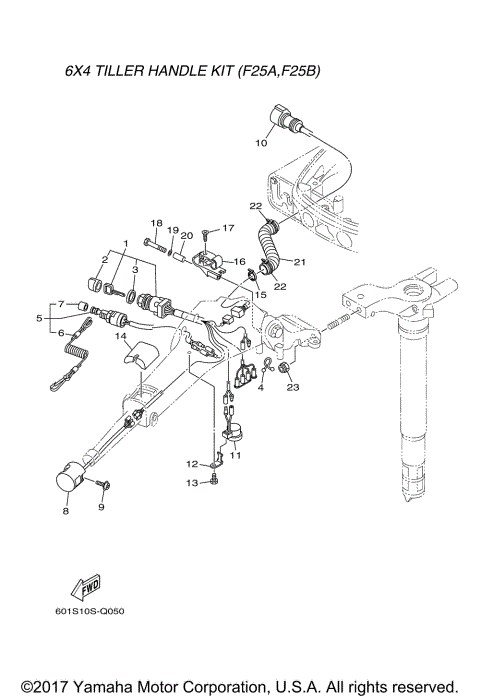 TILLER HANDLE ELECTRICAL F25