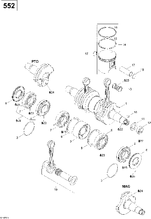 01- Crankshaft And Pistons 550