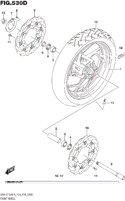 FRONT WHEEL (GSX-S750YAL9 E28)