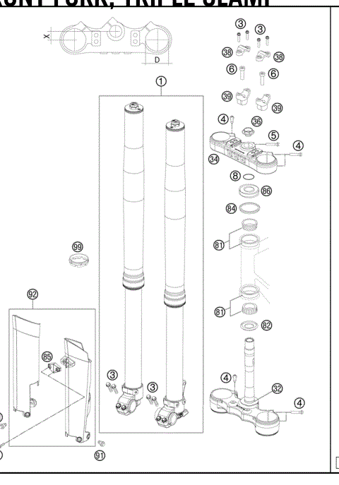 FRONT FORK,TRIPLECLAMP 