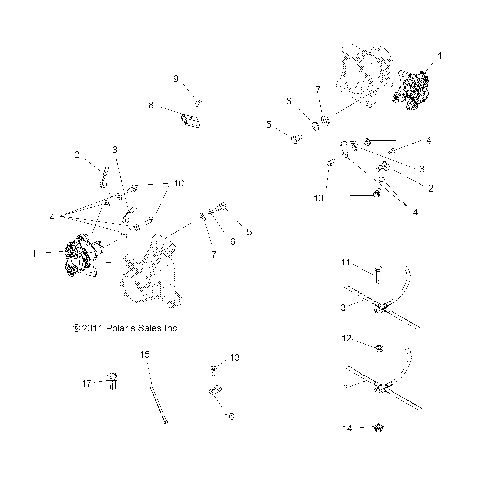 BRAKES, REAR BRAKE LINES - A11DH50FX (49ATVBRAKELINERR11SP500TRGI)