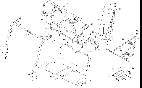 ROPS AND SEAT ASSEMBLY [104198]