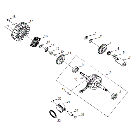 ENGINE, CRANKSHAFT and PISTON - Z16YAV17AB/AF/CAB/CAF (A00036)
