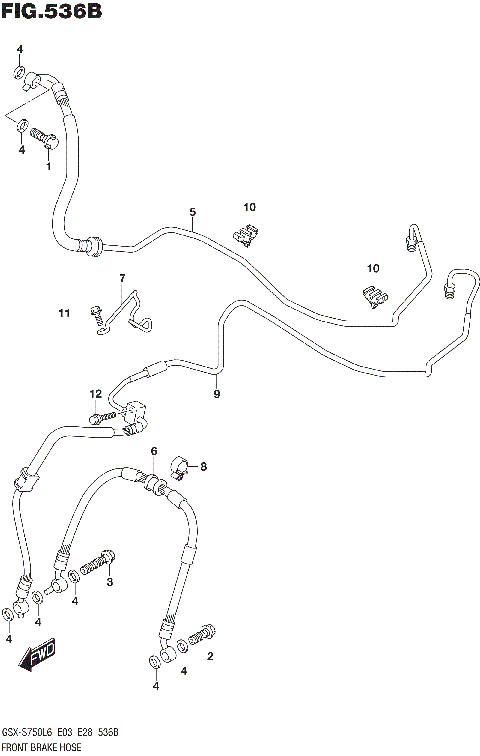 FRONT BRAKE HOSE (GSX-S750AL6 E28)