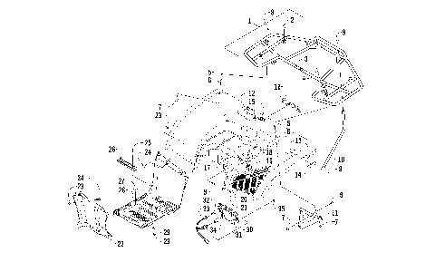 REAR BODY, RACK, AND TAILLIGHT ASSEMBLY [95058]