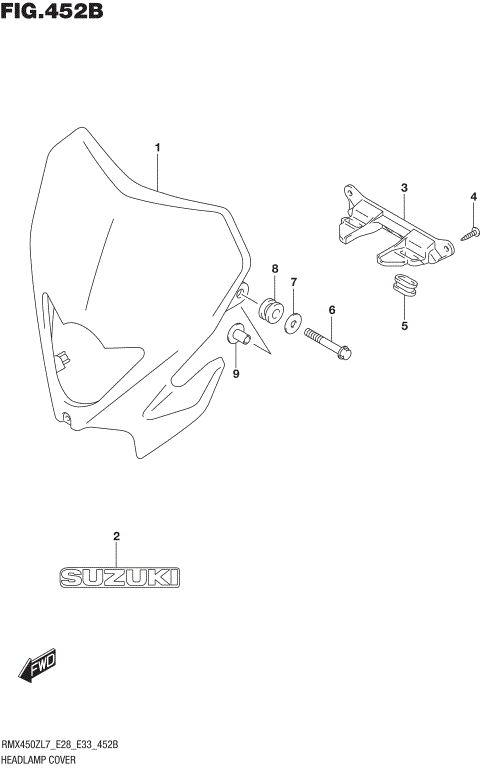 HEADLAMP COVER (RMX450ZL7 E33)