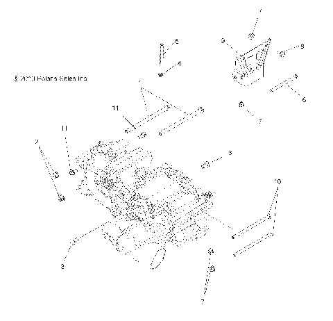 DRIVE TRAIN, MAIN GEARCASE MOUNTING - A12MB46FZ (49ATVGEARCASEMTG11HAWK)