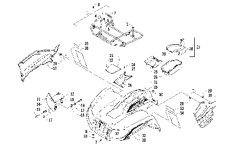 FRONT RACK, BODY PANEL, AND HEADLIGHT ASSEMBLIES [96307]
