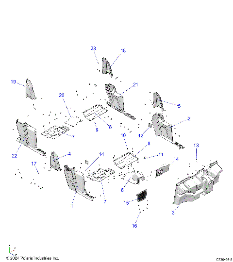 BODY, FLOOR and ROCKERS - D25M4A57B4/G57B4/U57B4/W57B4 (C730438-2)