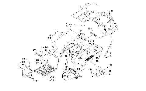 REAR BODY, RACK, AND TAILLIGHT ASSEMBLY [300582]