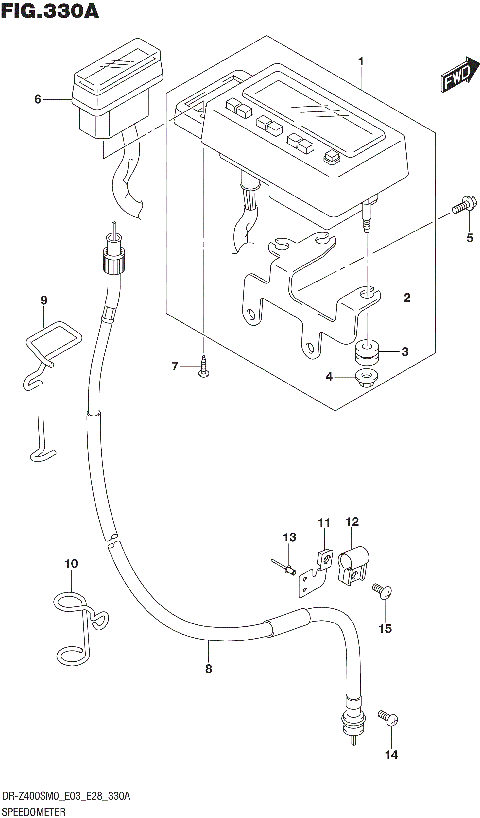 SPEEDOMETER (DR-Z400SM:E28)