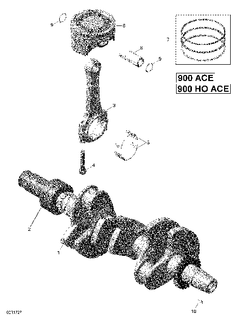 01- Crankshaft and Pistons - 900-900 HO ACE