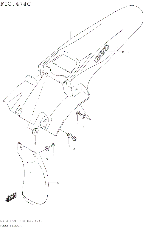 REAR FENDER (DR-Z125LM3E33)