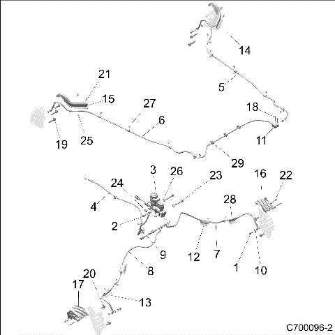 BRAKES, BRAKE LINES AND MASTER CYLINDER - Z19VGE99AK/AW/BK/BW (C700096-1)