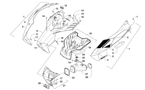 HOOD AND AIR INTAKE ASSEMBLY