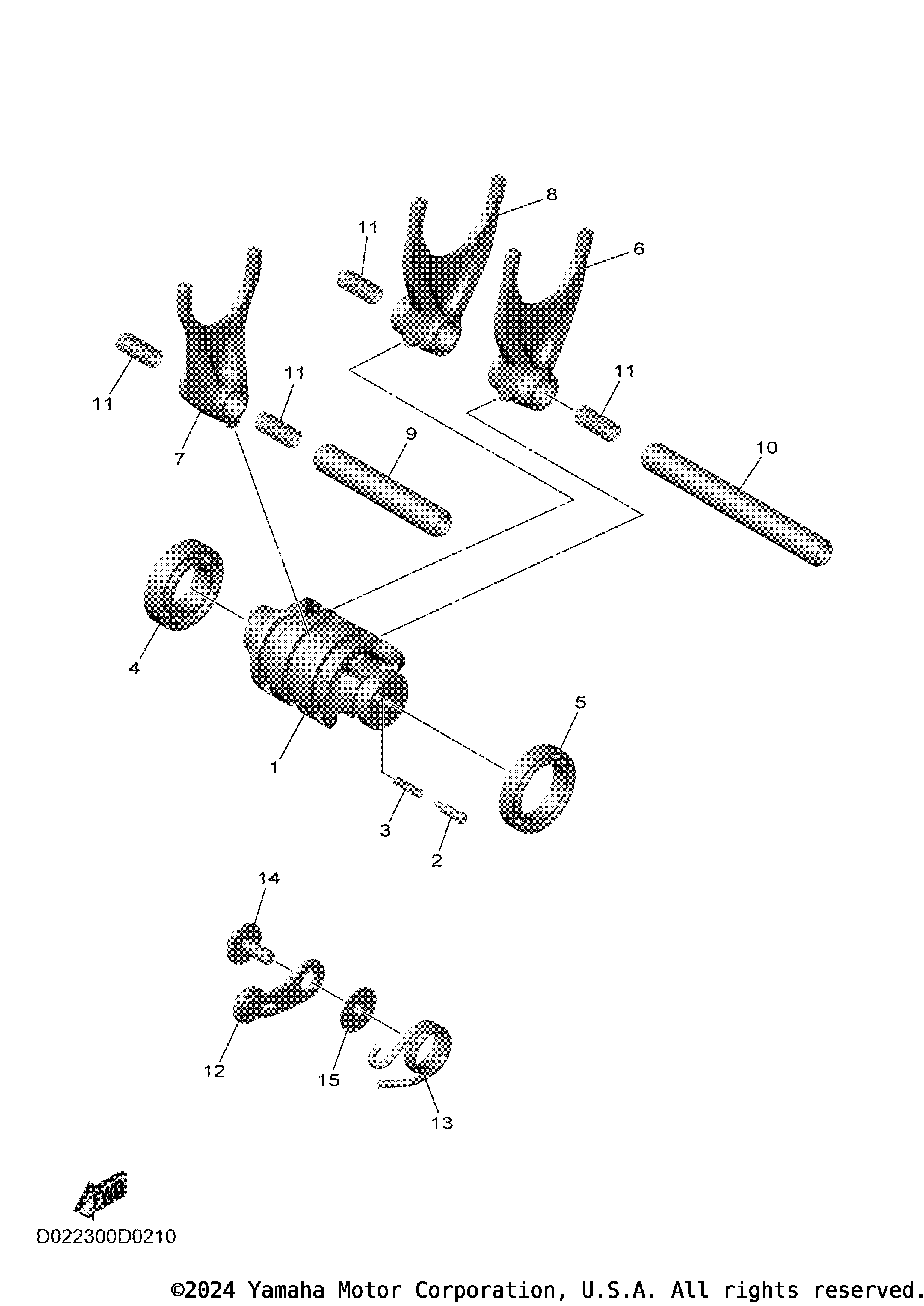2025 Yamaha YZ450F MONSTER (YZ450FSME) SHIFT CAM & FORK
