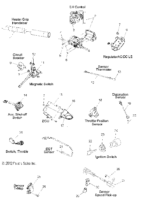 ELECTRICAL, SWITCHES, SENSORS and COMPONENTS - S13CM8GSA/GSL/GEA (49SNOWELECT136RMK)