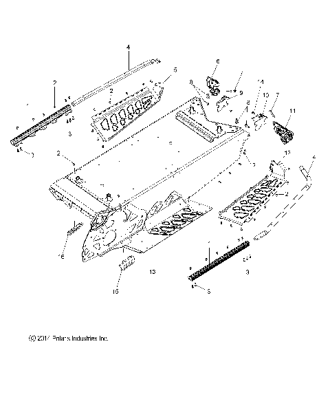 CHASSIS, TUNNEL and REAR ASM. - S15DR8PS/PEL ALL OPTIONS (49SNOWCHASSISRR15PROSB)