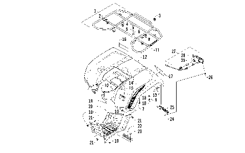 REAR RACK, BODY PANEL, AND FOOTWELL ASSEMBLIES [96958]