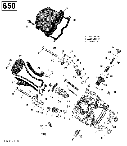 01- Cylinder Head, Front - 650 EFI