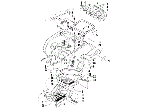 REAR RACK, BODY PANEL, AND FOOTWELL ASSEMBLIES