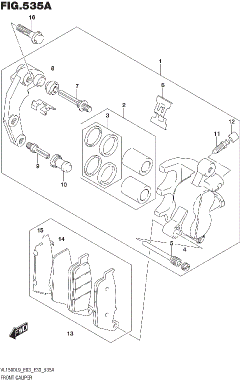 FRONT CALIPER (VL1500BL9 E03)