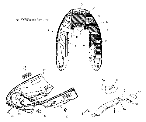 BODY, NOSEPAN and FOIL - S10NJ5BSA/BSL (49SNOWNOSEPANFOIL10TRLRMK)