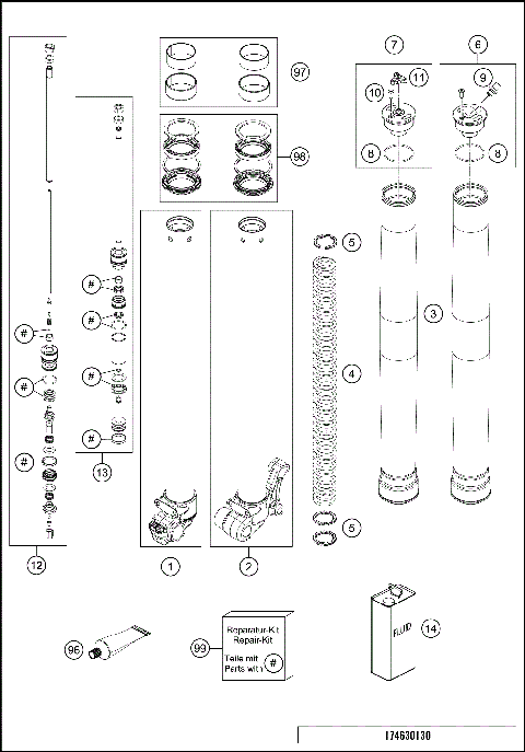 FRONT FORK DISASSEMBLED